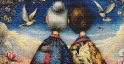 Mother and Daughter (Small) counted cross stitch pattern by Bryna T. Art & Design