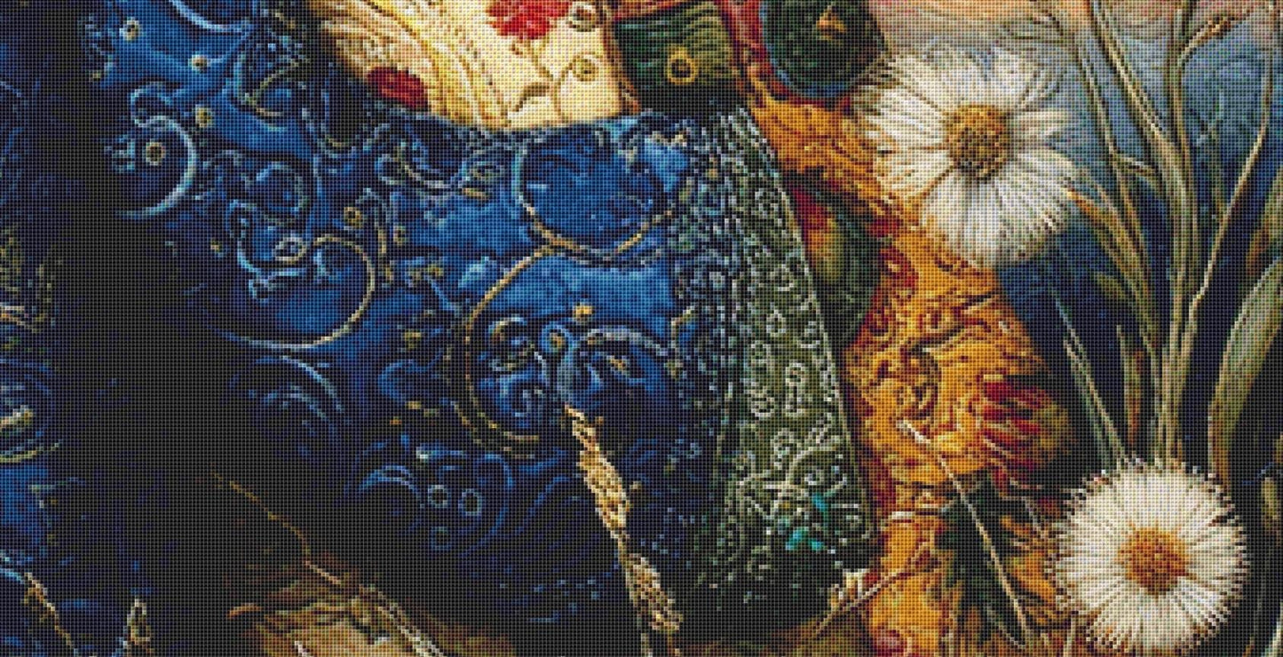 Mother and Daughter (Max Size/Color) counted cross stitch pattern by Bryna T. Art & Design