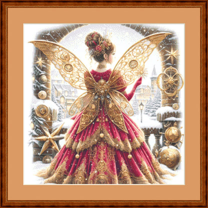 Steampunk Christmas Fairy 2 (Small) counted cross stitch pattern by AdneLStudio