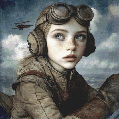 Aviatrix counted cross stitch pattern by Alisa Smith Williams