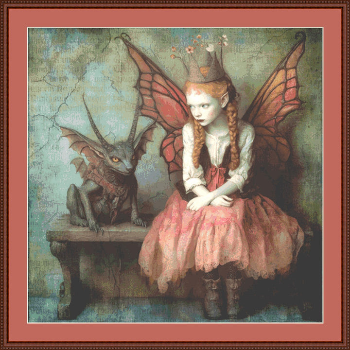 Ginger and the Gargoyle counted cross stitch pattern by Alisa Smith Williams