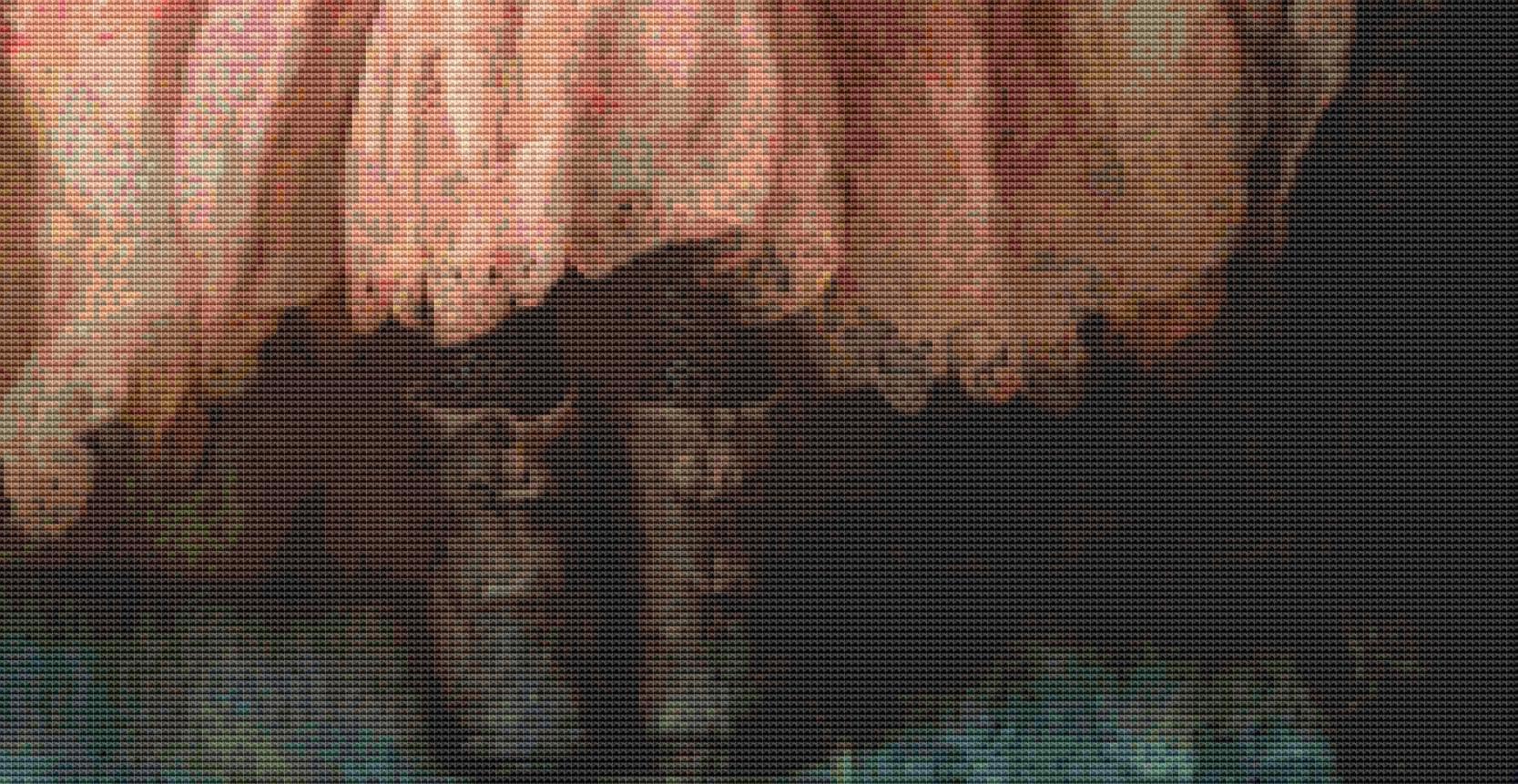 Ginger and the Gargoyle counted cross stitch pattern by Alisa Smith Williams