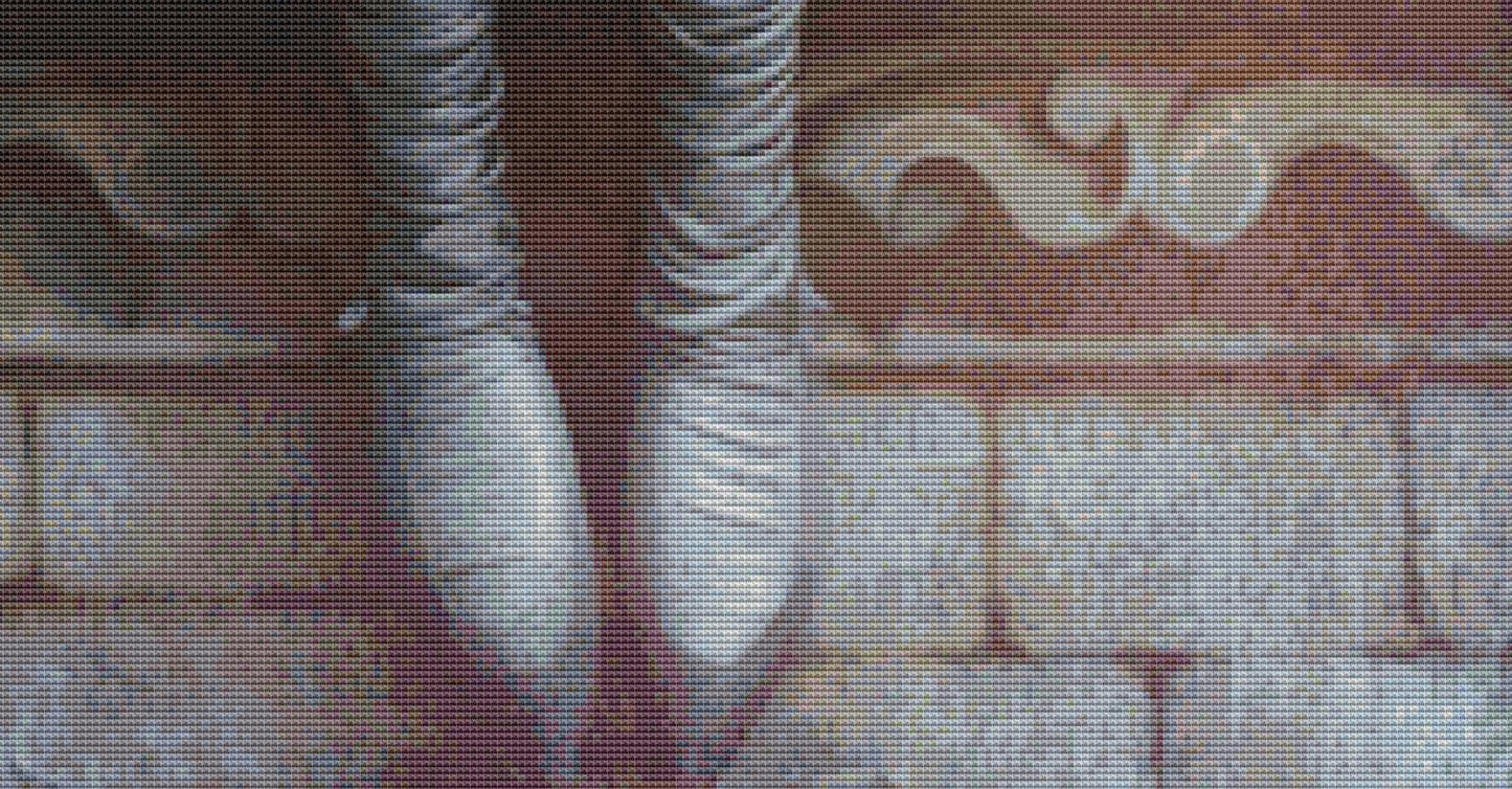 Gloria and the Gargoyle counted cross stitch pattern by Alisa Smith Williams