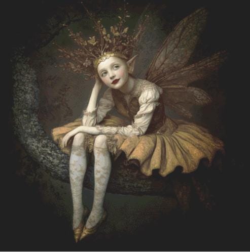 Treetop Fairy counted cross stitch pattern by Alisa Smith Williams (Digital Format)