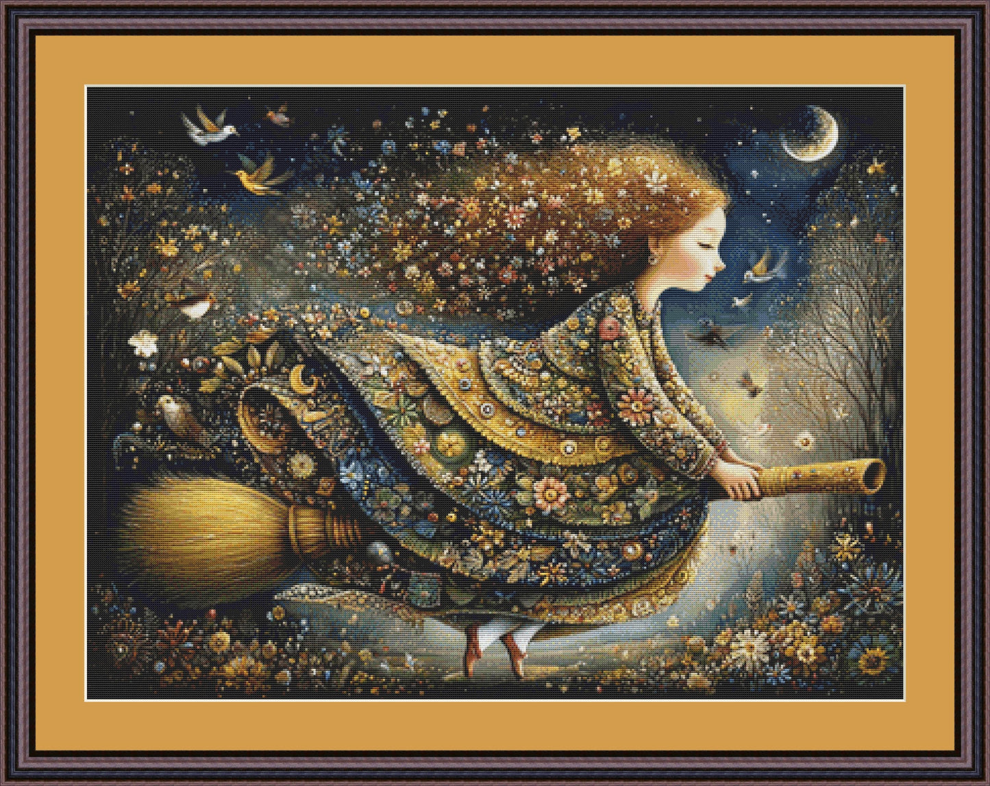 The Broom Flight counted cross stitch pattern by Bryna T. Art & Design (Digital Format)