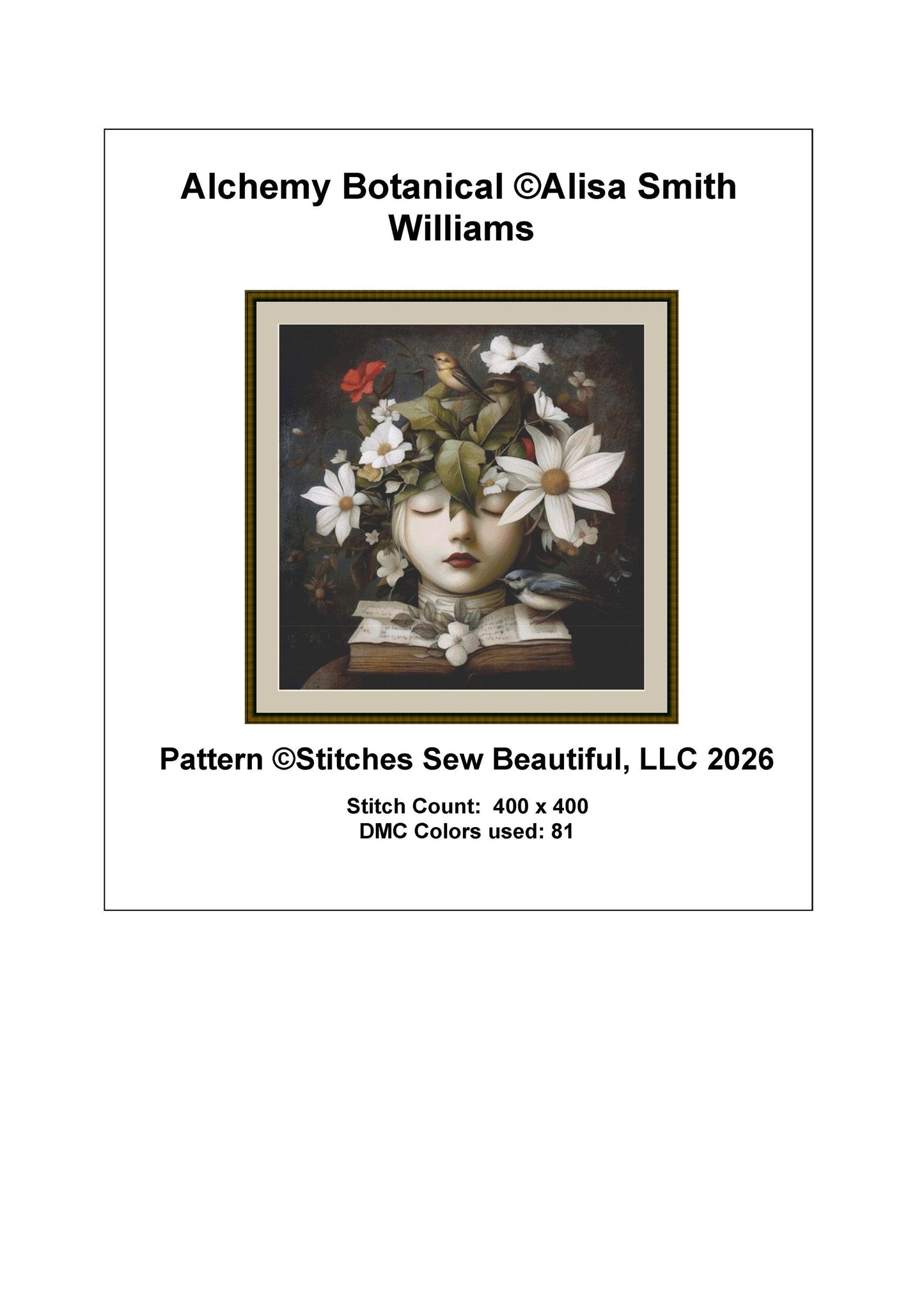 Alchemy Botanical counted cross stitch pattern by Alisa Smith Williams (Digital Format)
