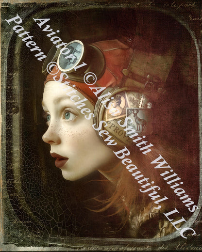 Aviator 1 counted cross stitch pattern by Alisa Smith Williams (Digital Format)