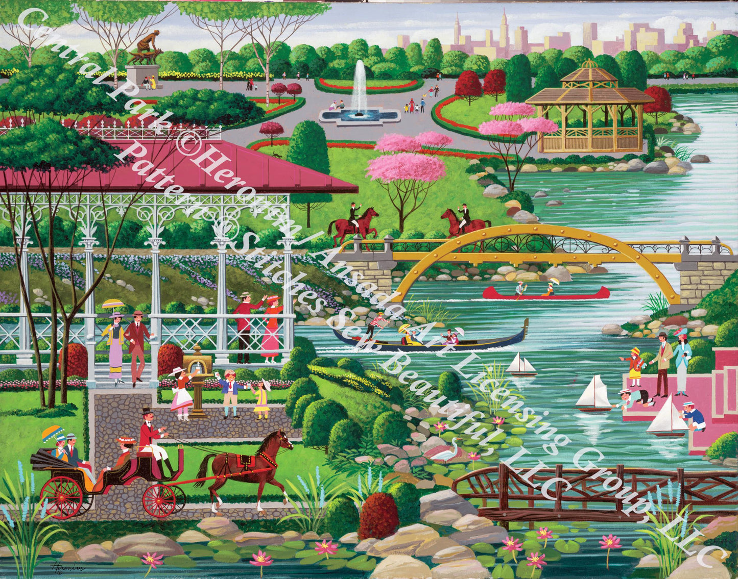 Central Park counted cross stitch pattern by Heronim/Ansada Art Licensing Group, LLC (Digital Format)