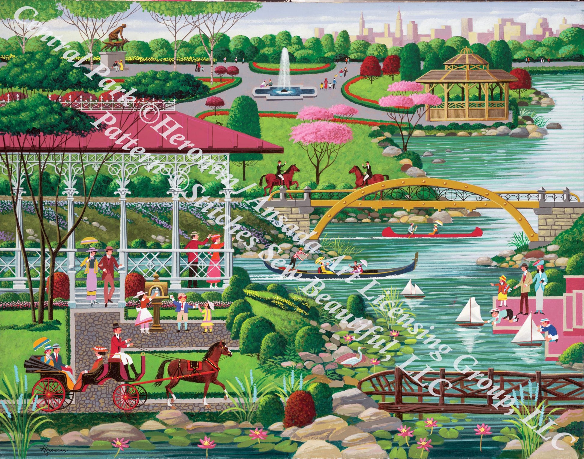 Central Park counted cross stitch pattern by Heronim/Ansada Art Licensing Group, LLC (Digital Format)