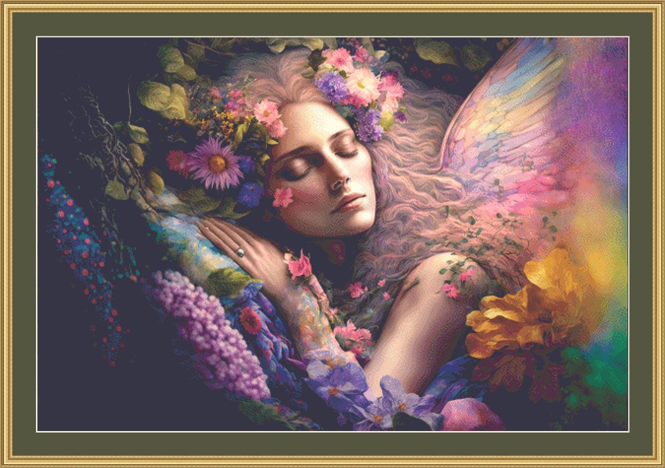 Bed of Flowers (Max Size/Color) counted cross stitch pattern by FaiRTYaiLs (Digital Format)