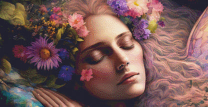 Bed of Flowers (Max Size/Color) counted cross stitch pattern by FaiRTYaiLs (Digital Format)