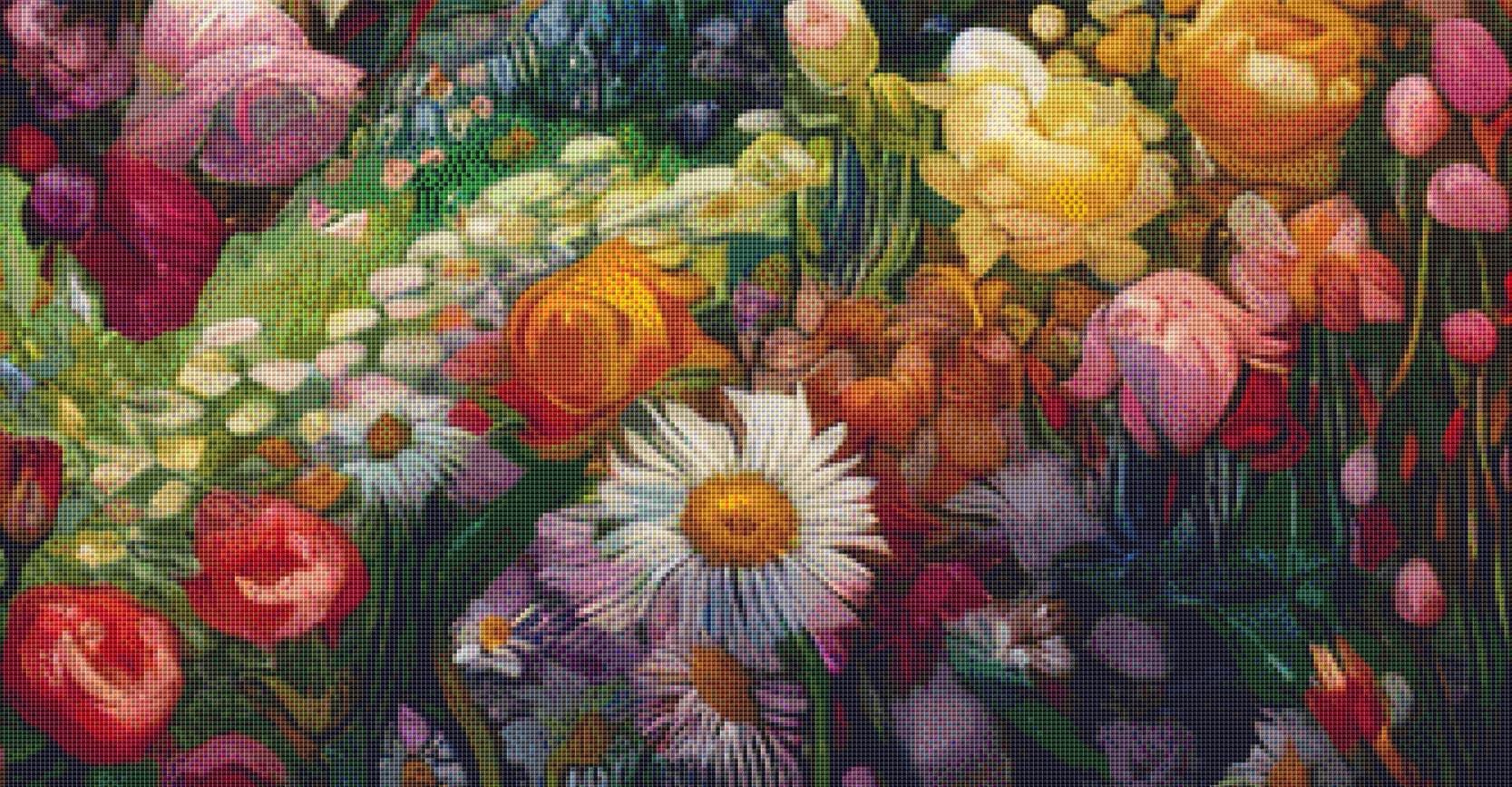 Vibrant Fusion-A Symphony of Van Gogh's Passion (Max Size/Color) counted cross stitch pattern by World of Love Hearts/Adrian G. Eyre