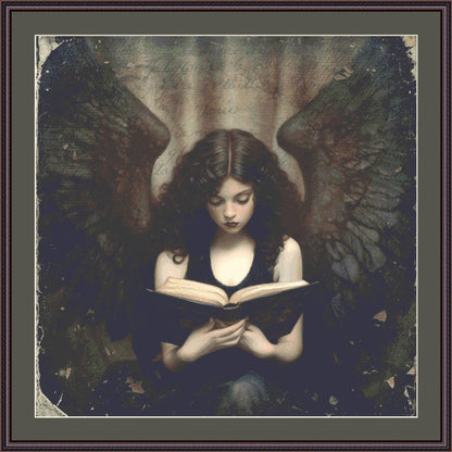 Dark Angel Reading counted cross stitch pattern by Alisa Smith Williams (Digital Format)