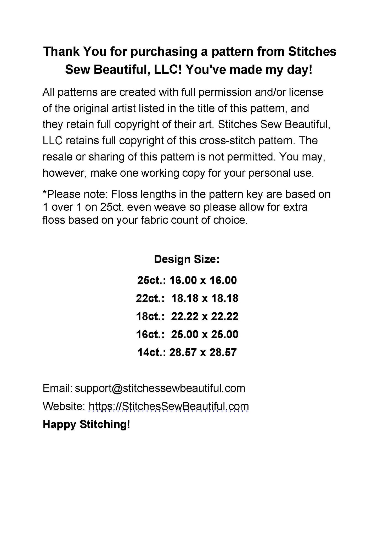 Shelter counted cross stitch pattern by Alisa Smith Williams