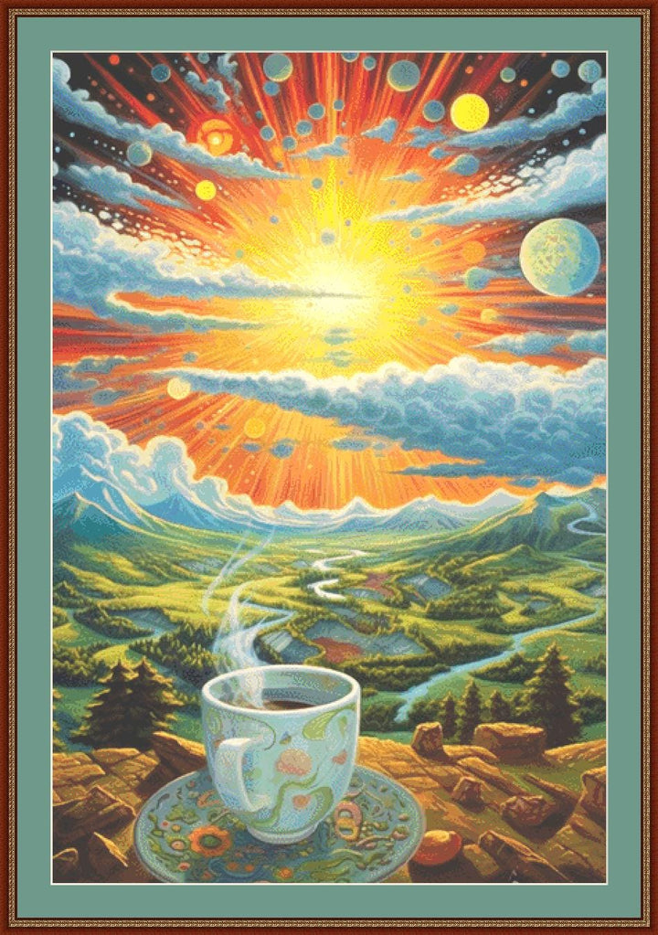 Starshine Coffee (Max Size/Color) counted cross stitch pattern by Tammy L. Gross