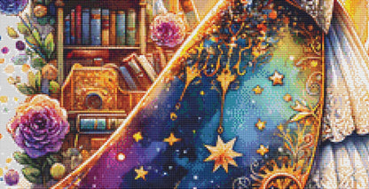 Teacher and Dragon counted cross stitch pattern by Coastal Bliss Studios