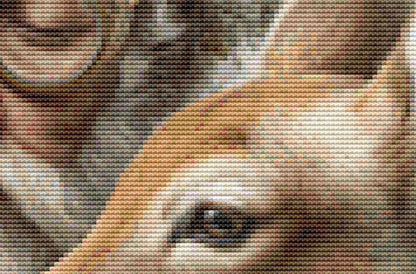 The Old Man and Fawn counted cross stitch pattern by Bryna T. Art & Design