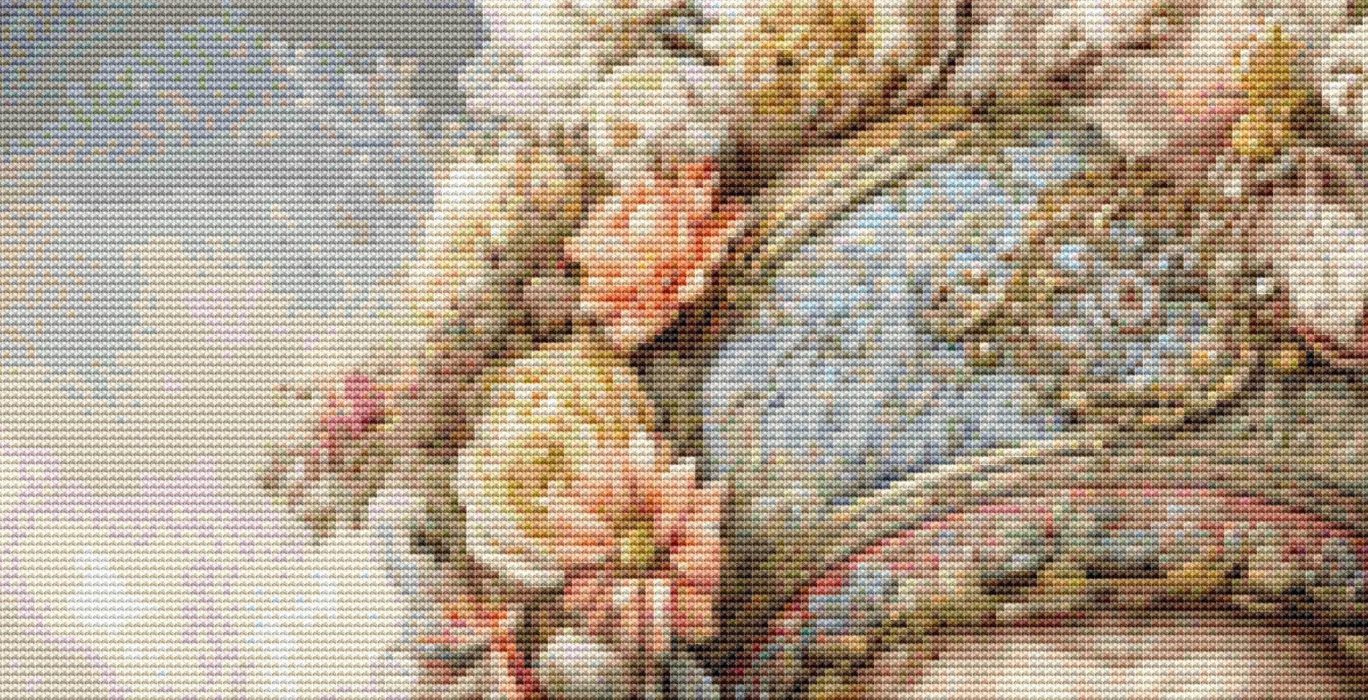 The Old Man and Fawn counted cross stitch pattern by Bryna T. Art & Design