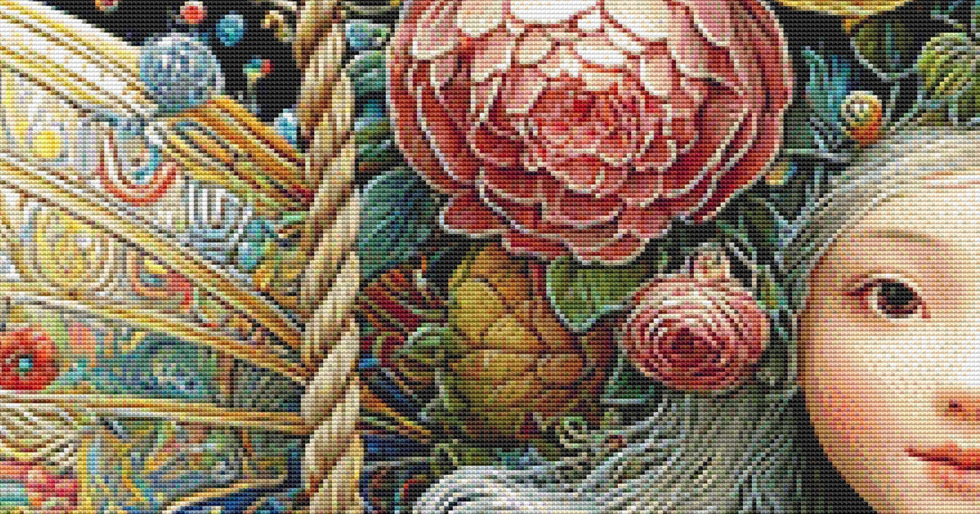 Fairy on a Swing (Max Size/Color) counted cross stitch pattern by Bryna T. Art & Design