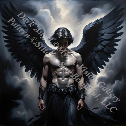 Dark Angel counted cross stitch pattern by Mystic Vision Gallery