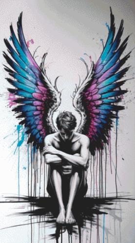 Fallen Angel counted cross stitch pattern by Eder Jose Rosa