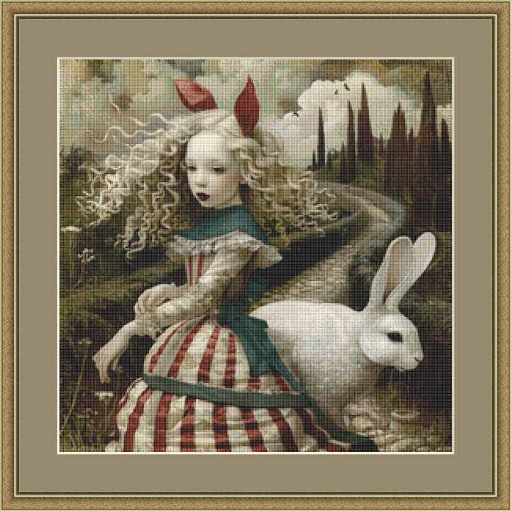 Alice's Rabbit (Small) counted cross stitch pattern by Alisa Smith Williams