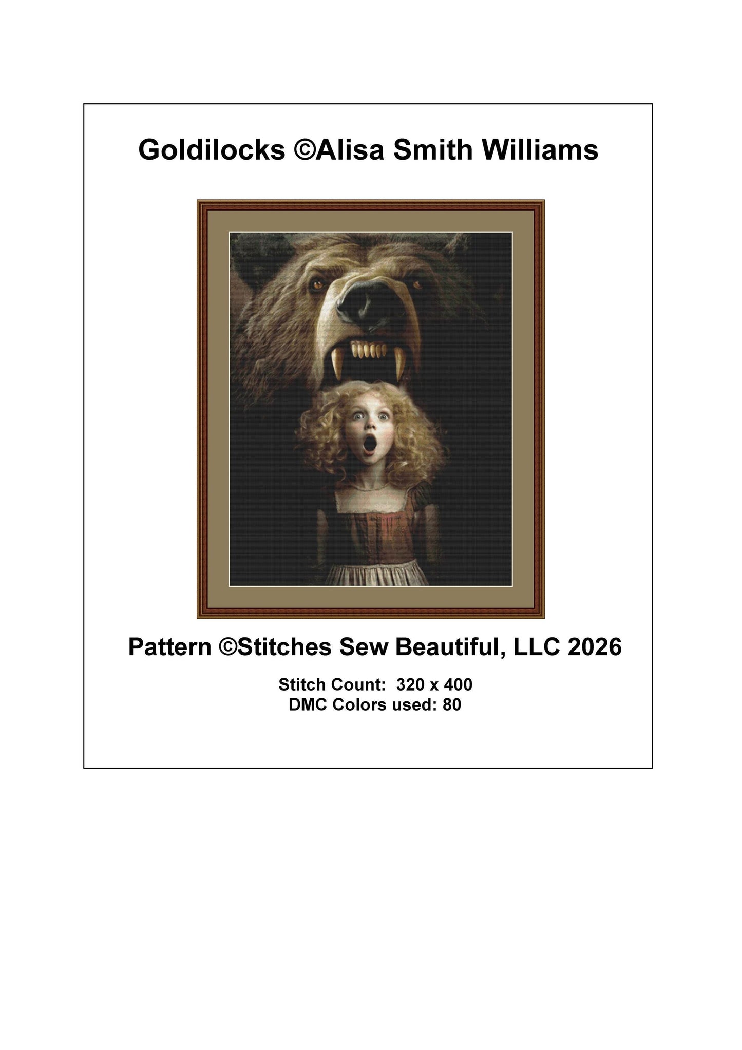 Goldilocks counted cross stitch pattern by Alisa Smith Williams
