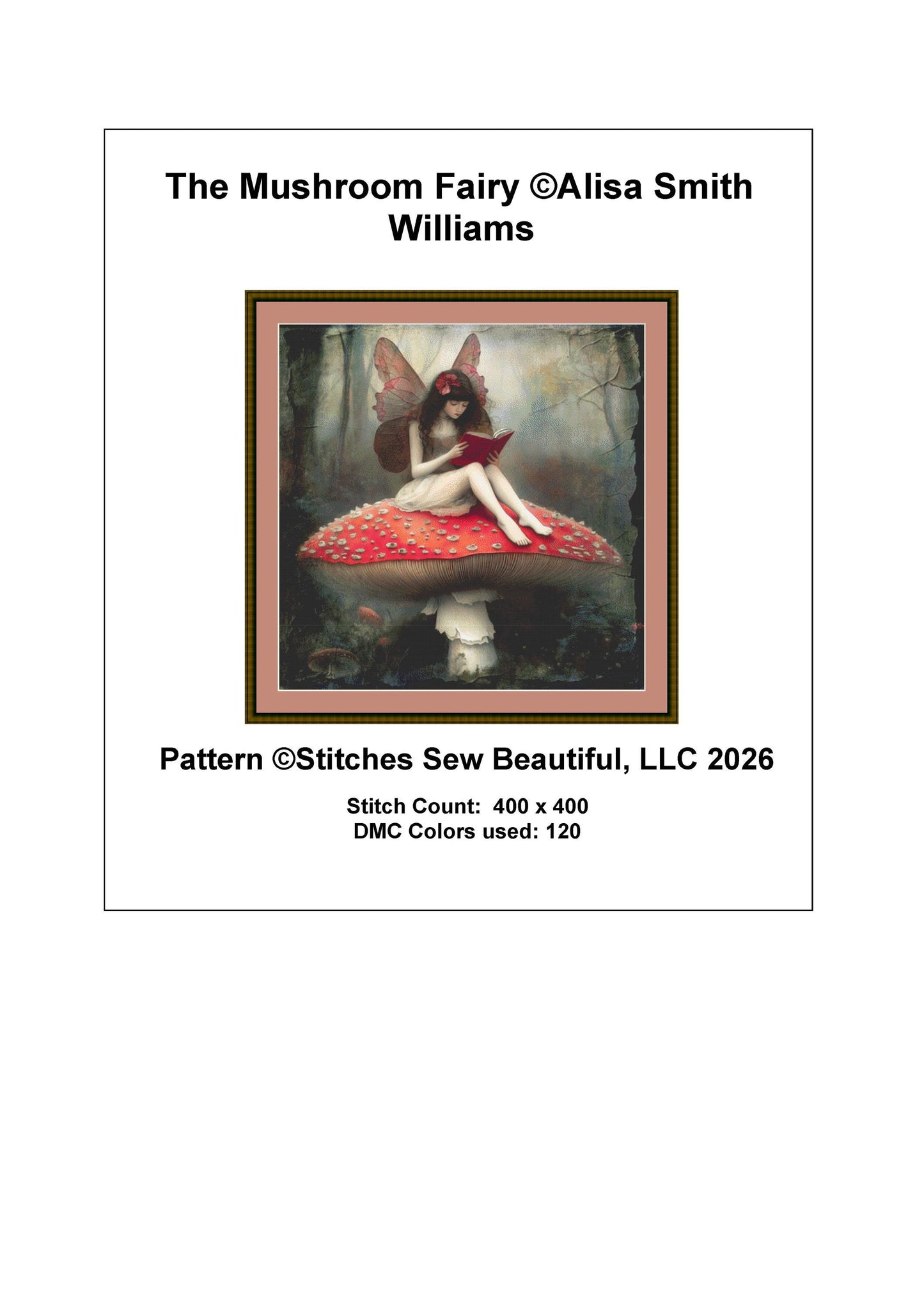The Mushroom Fairy counted cross stitch pattern by Alisa Smith Williams