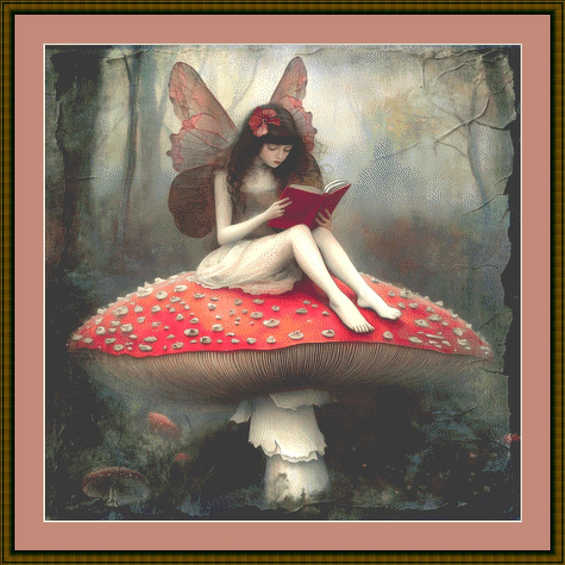 The Mushroom Fairy counted cross stitch pattern by Alisa Smith Williams