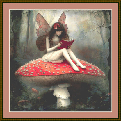 The Mushroom Fairy counted cross stitch pattern by Alisa Smith Williams