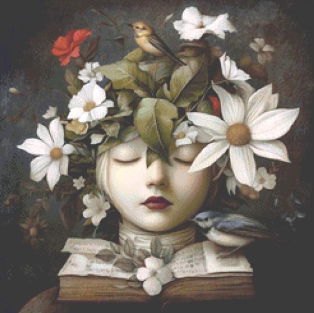 Alchemy Botanical (Small) counted cross stitch pattern by Alisa Smith Williams (Digital Format)