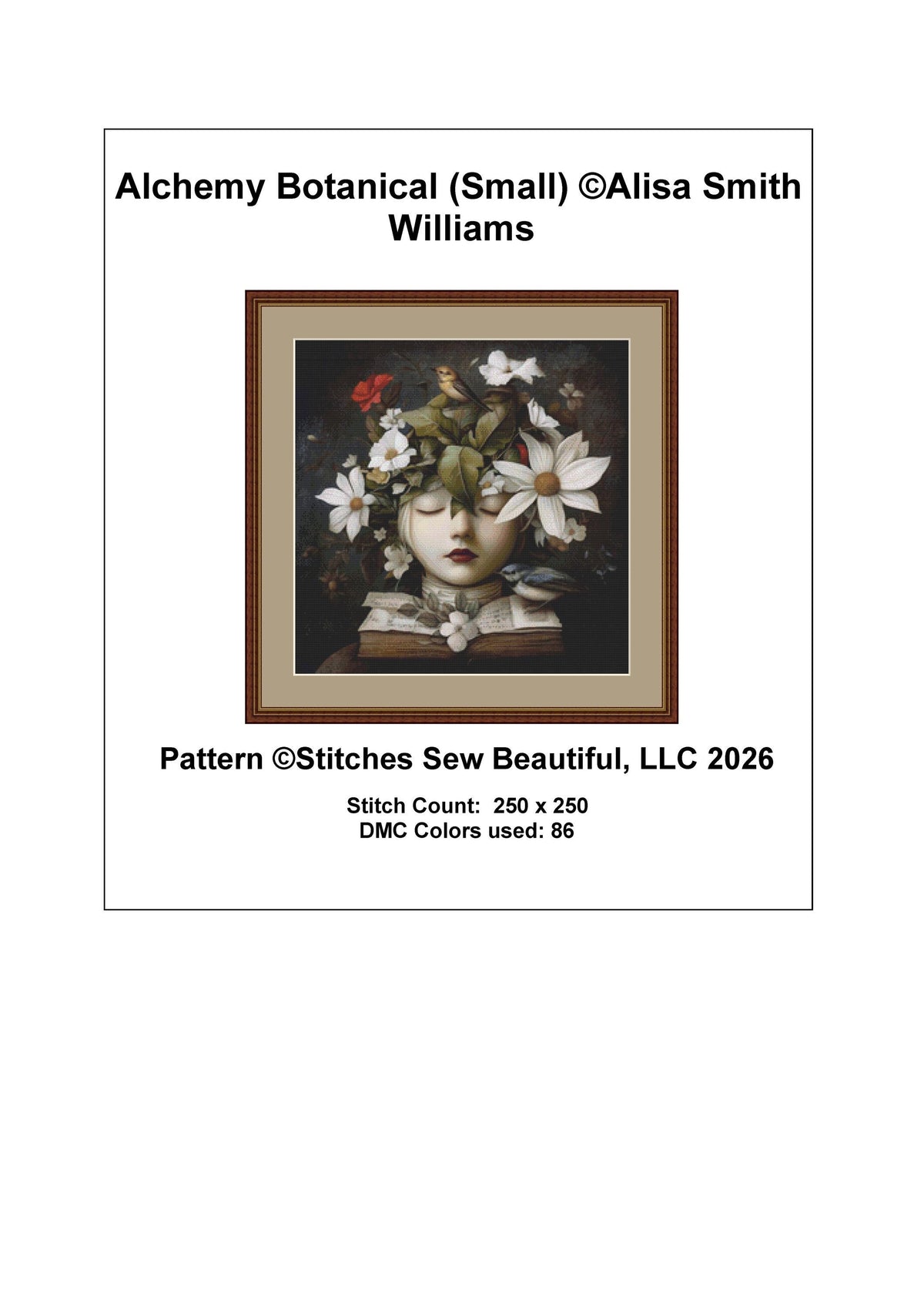 Alchemy Botanical (Small) counted cross stitch pattern by Alisa Smith Williams (Digital Format)