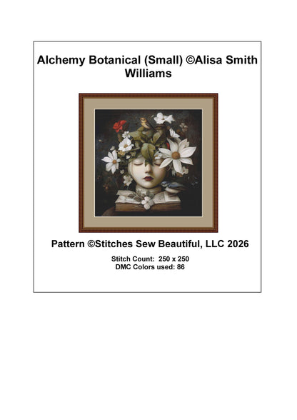 Alchemy Botanical (Small) counted cross stitch pattern by Alisa Smith Williams (Digital Format)