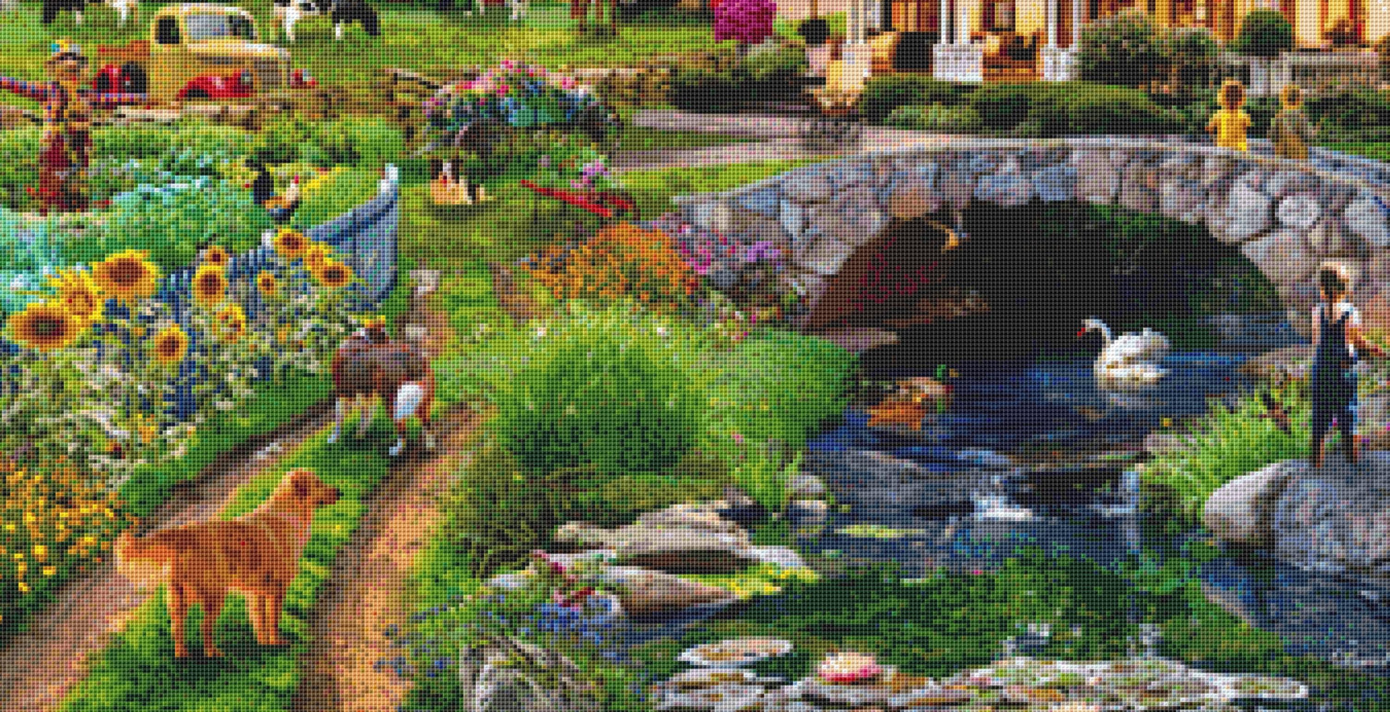 Grandpa's Farm counted cross stitch pattern by David Maclean, Licensed by MGL, www.mglart.com (Digital Format)