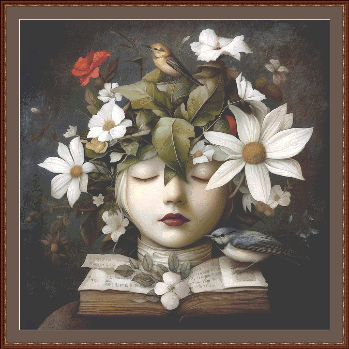 Alchemy Botanical (Max Size/Color) counted cross stitch pattern by Alisa Smith Williams (Digital Format)