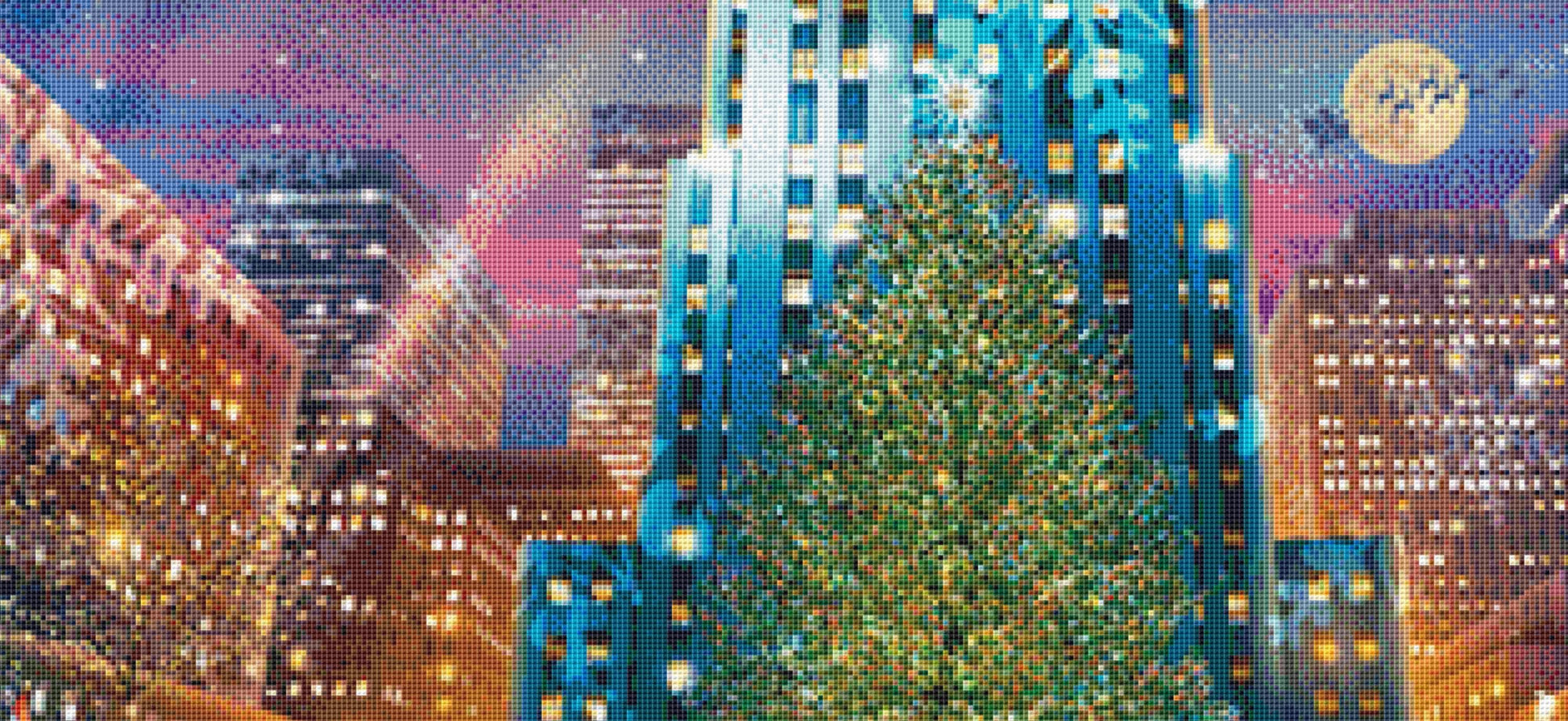 Rockefeller Christmas Joy counted cross stitch pattern by Artbeat Studio, Licensed by MGL, www.mglart.com (Digital Format)