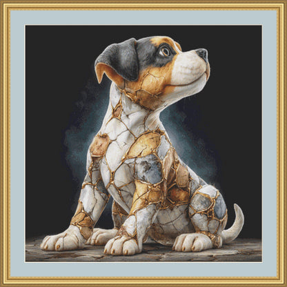 Kintsugi Dog 1 counted cross stitch pattern by Bryna T. Art & Design (Digital Format)