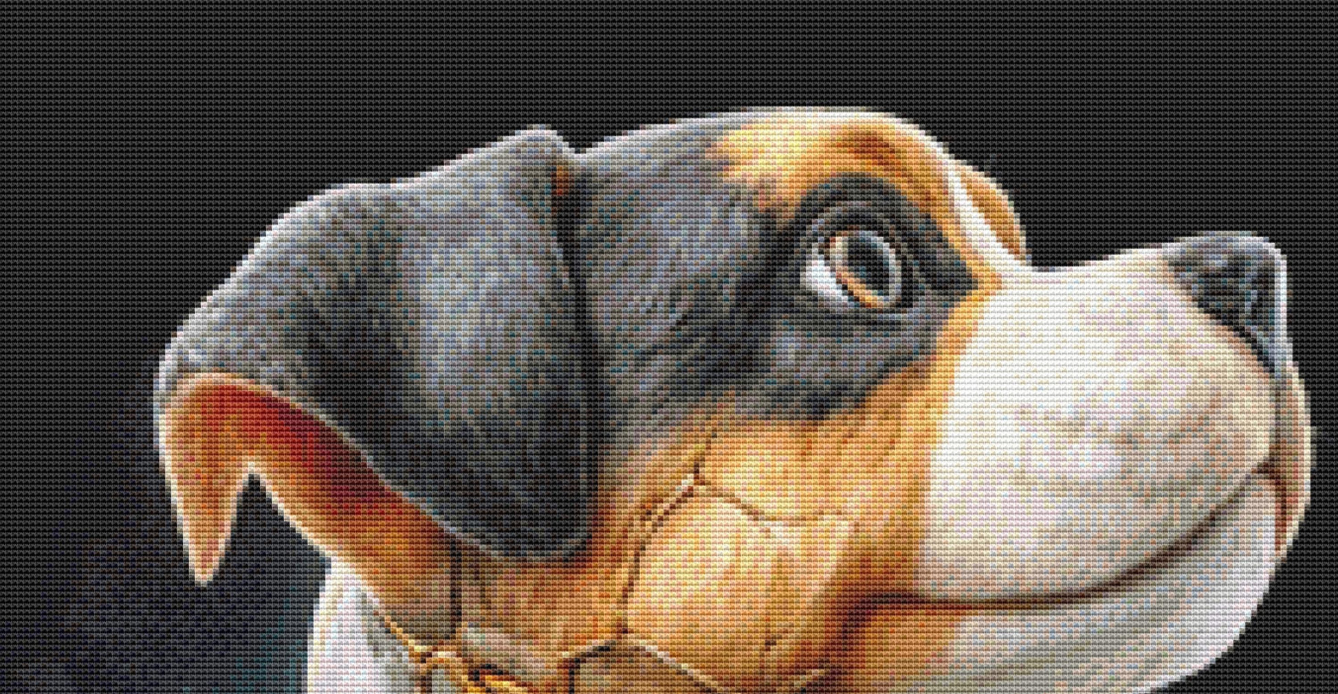 Kintsugi Dog 1 counted cross stitch pattern by Bryna T. Art & Design (Digital Format)