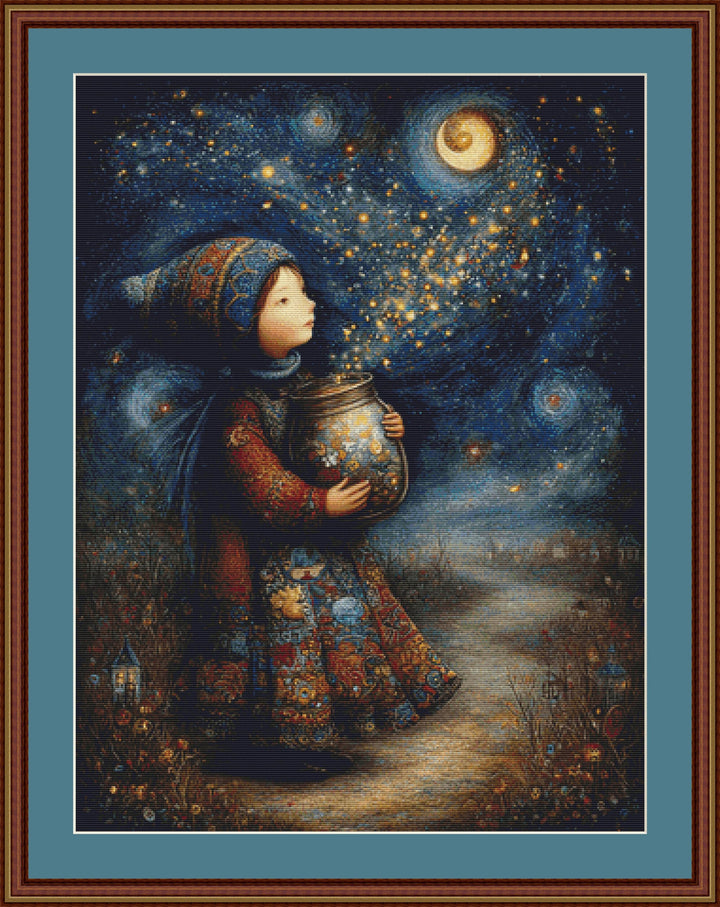 Jar of Stars counted cross stitch pattern by Bryna T. Art & Design (Digital Format)