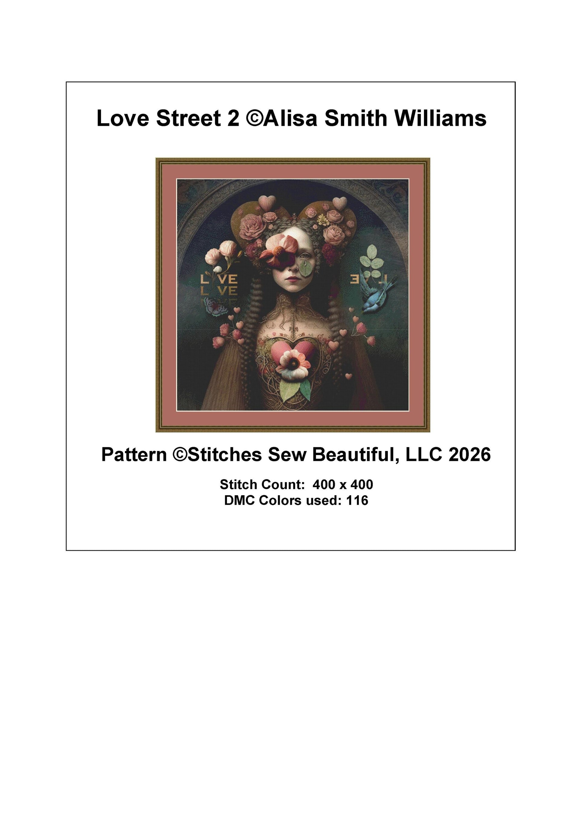 Love Street 2 counted cross stitch pattern by Alisa Smith Williams (Digital Format)