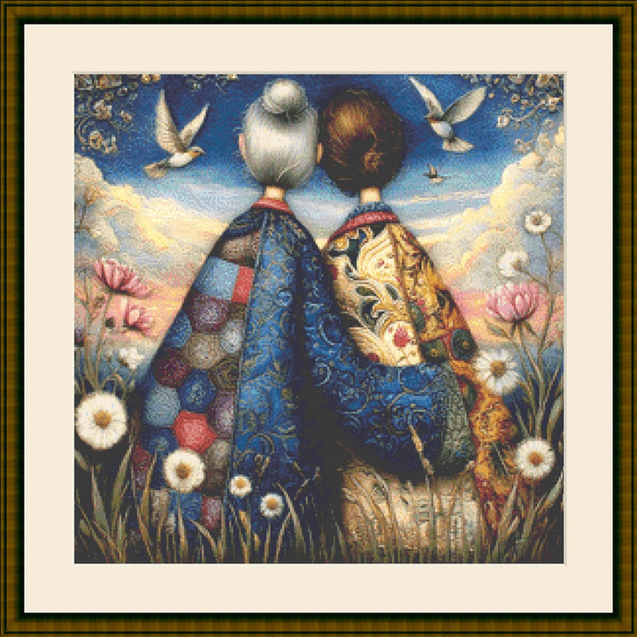 Mother and Daughter (Small) counted cross stitch pattern by Bryna T. Art & Design