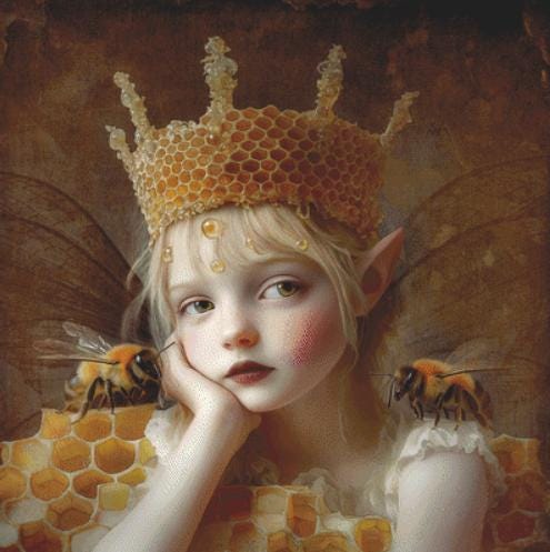 The Queen Bee counted cross stitch pattern by Alisa Smith Williams (Digital Format)