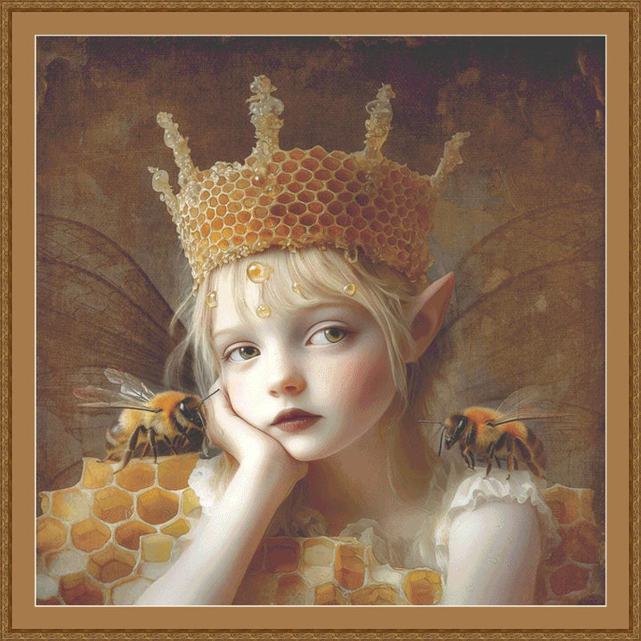The Queen Bee (Max Size/Color) counted cross stitch pattern by Alisa Smith Willliams (Digital Format)
