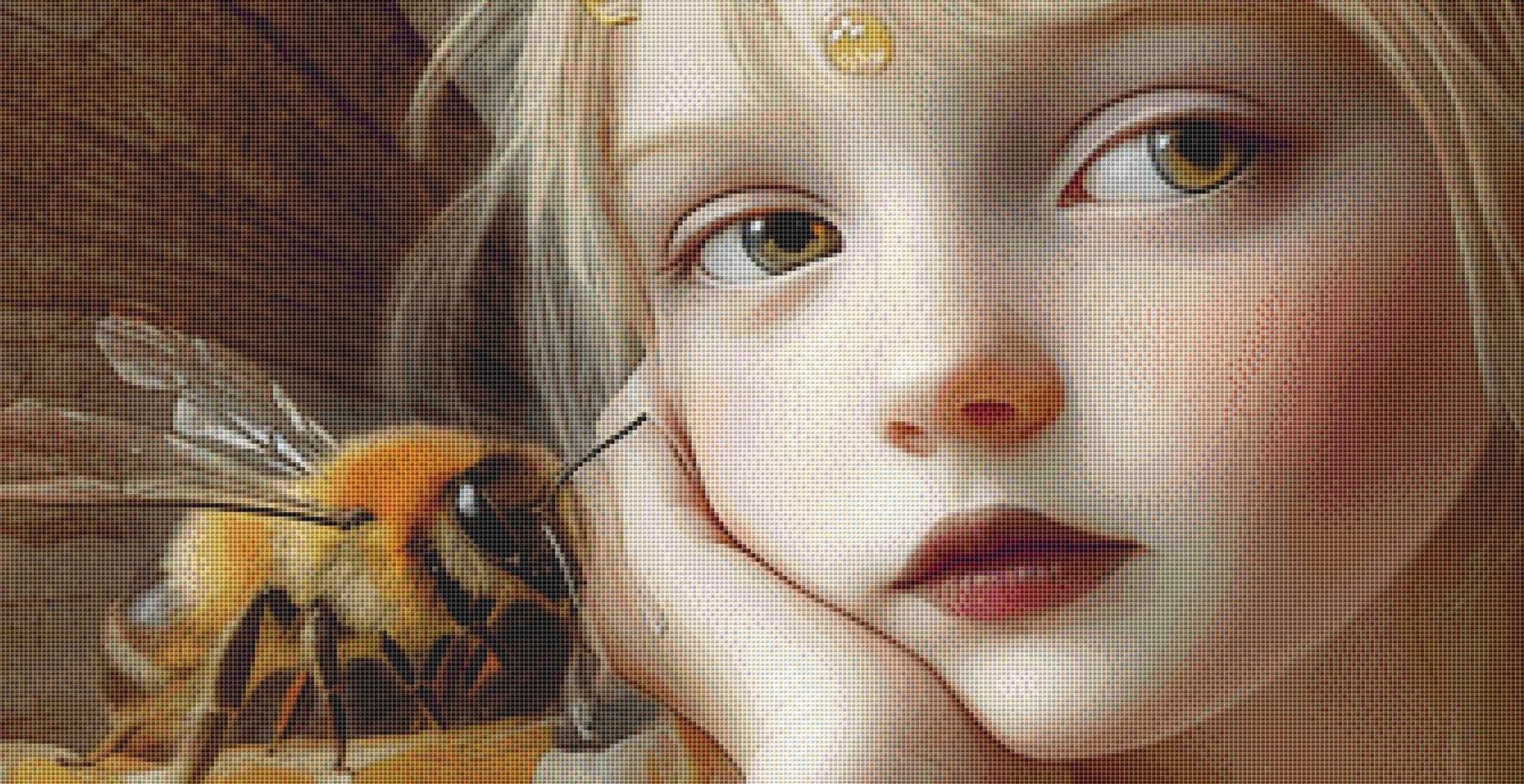 The Queen Bee (Max Size/Color) counted cross stitch pattern by Alisa Smith Willliams (Digital Format)