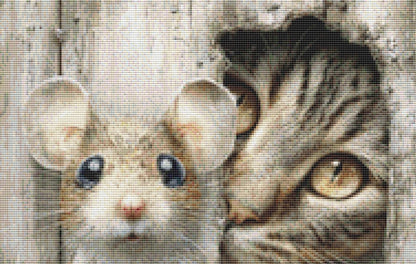 Cat and Mouse (Small) counted cross stitch pattern by Bryna T Art & Design (Digital Format)