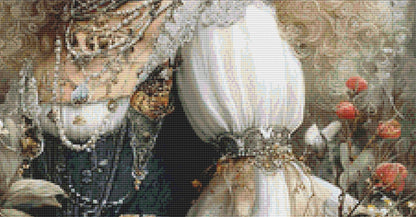 Victorian Floral Maiden counted cross stitch pattern by Bryna T Art & Design (Digital Format)