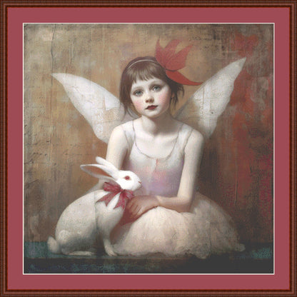 Celeste and the Rabbit counted cross stitch pattern by Alisa Smith Williams (Digital Format)