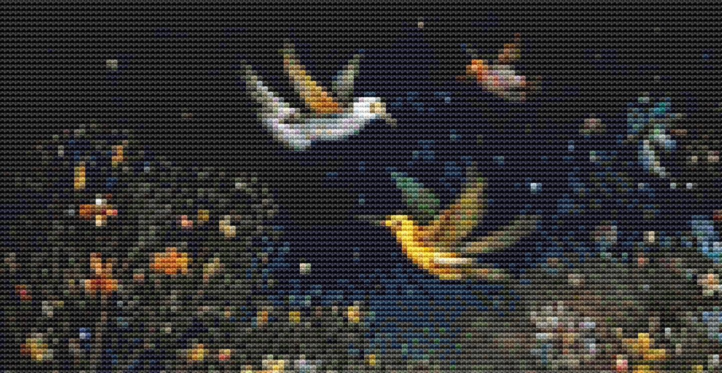The Broom Flight counted cross stitch pattern by Bryna T. Art & Design (Digital Format)