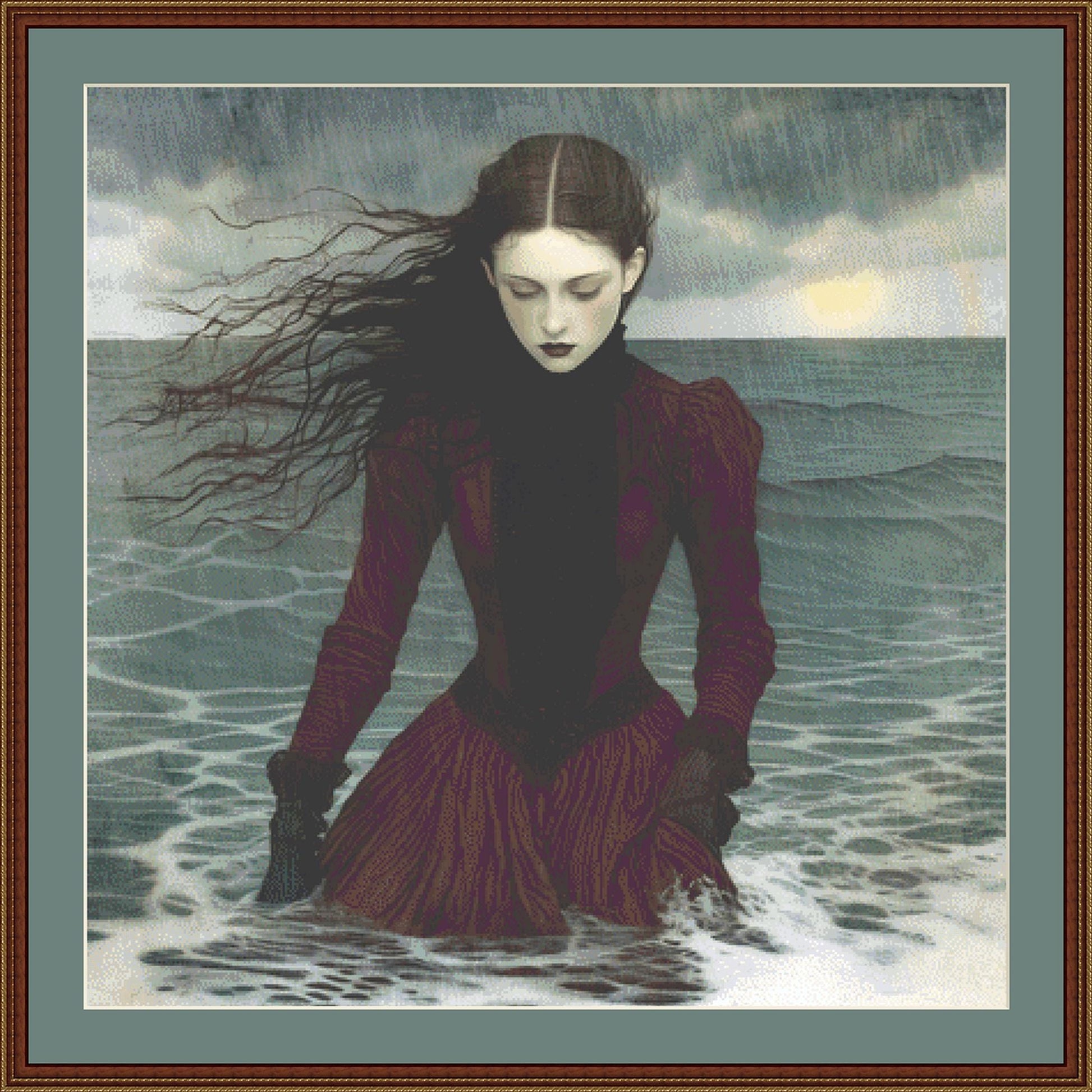 The Rain counted cross stitch pattern by Alisa Smith Williams (Digital Format)