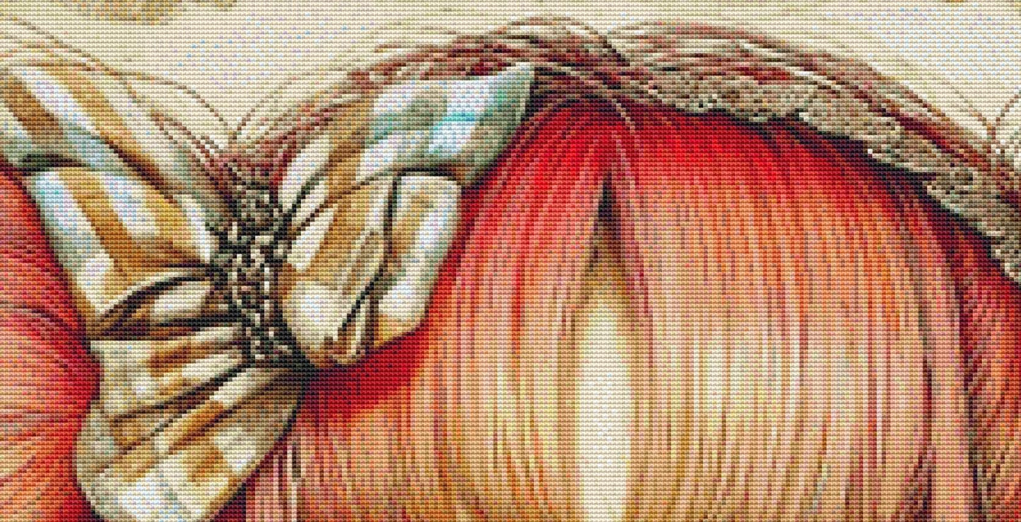 Clown Girl Hearts on Face counted cross stitch pattern by Bryna T Art & Design (Digital Format)